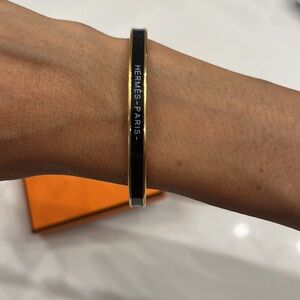 Hermes Bangle Rose Gold Black Enamel Small